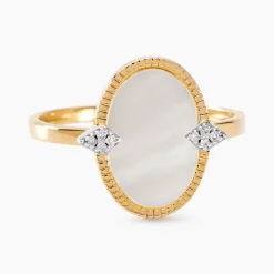 Bague Tahina Or Jaune Nacre Diamant