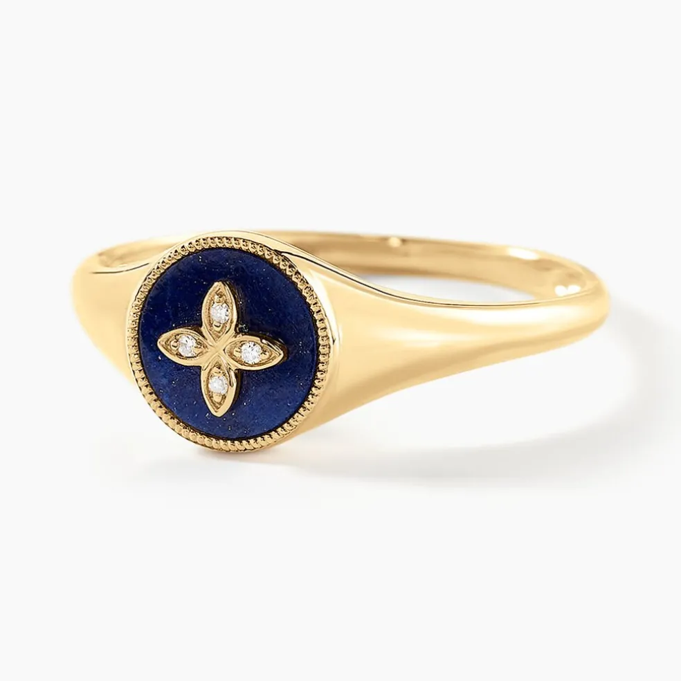 Bague Talisman Or Jaune Lapis Lazuli Diamant