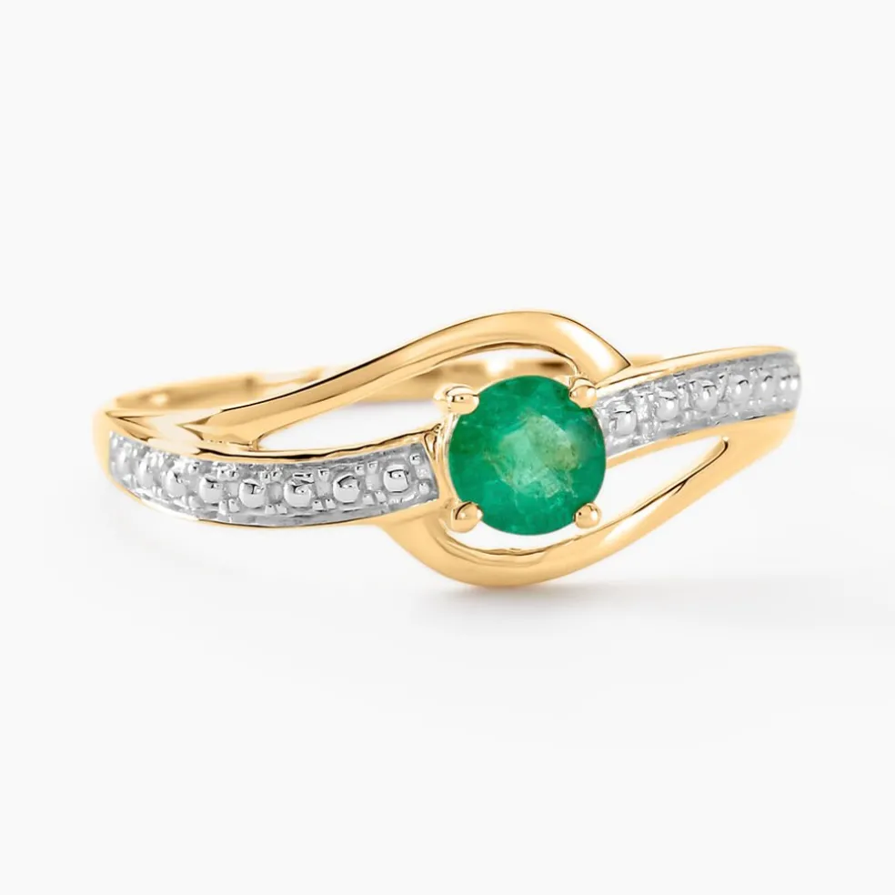 Bague Tanissia Or Jaune Emeraude