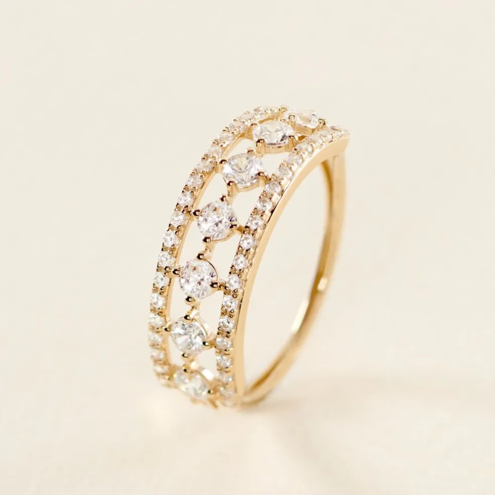 Bague The Crown Or Jaune Oxyde De Zirconium