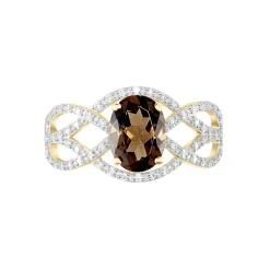 Bague Tina Or Jaune Quartz Et Oxyde De Zirconium