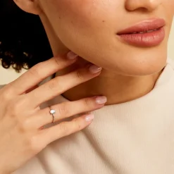 Bague Valentino Or Blanc Topaze