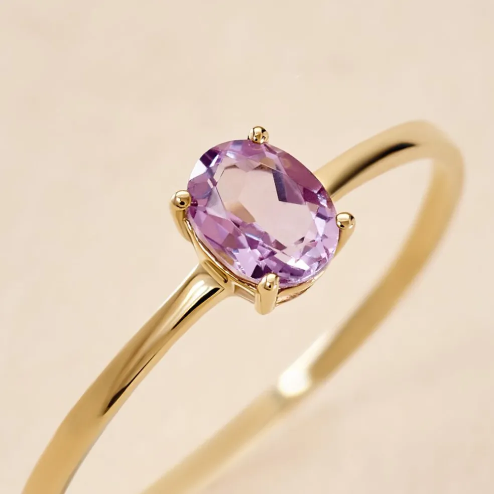 Bague Valentino Or Jaune Améthyste