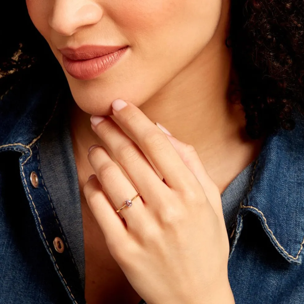 Bague Valentino Or Jaune Améthyste