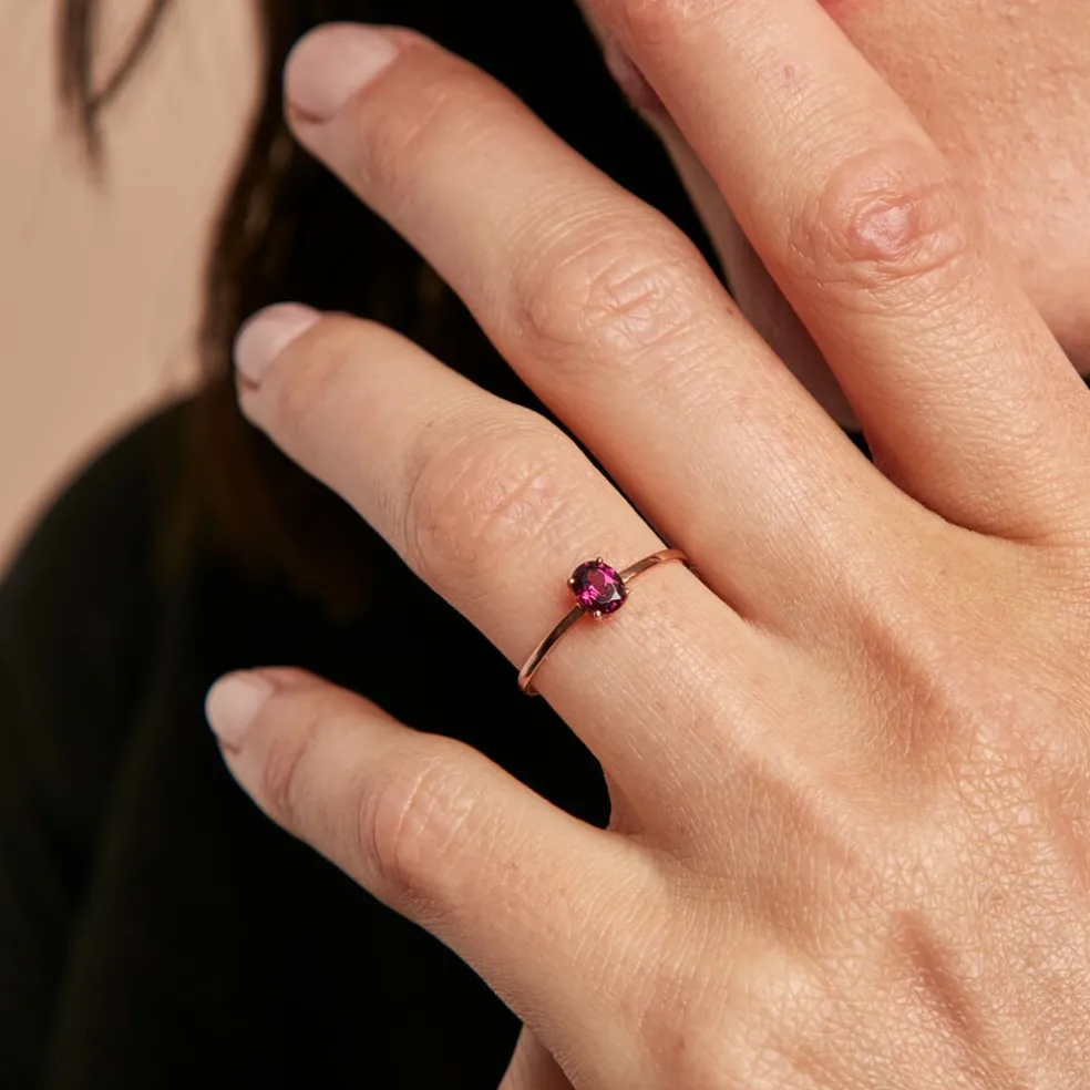 Bague Valentino Or Rose Rhodolite