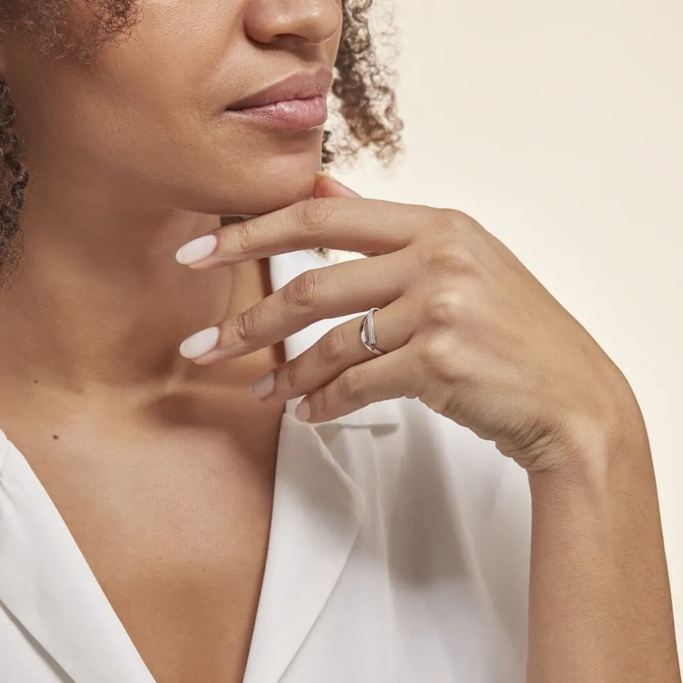 Bague Vero Or Blanc Oxyde De Zirconium