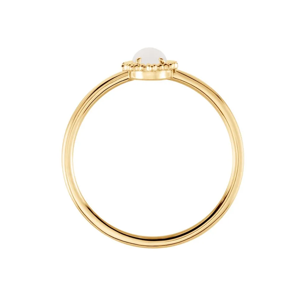 Bague Vintage Love Plaqué Or Jaune Pierre De Lune
