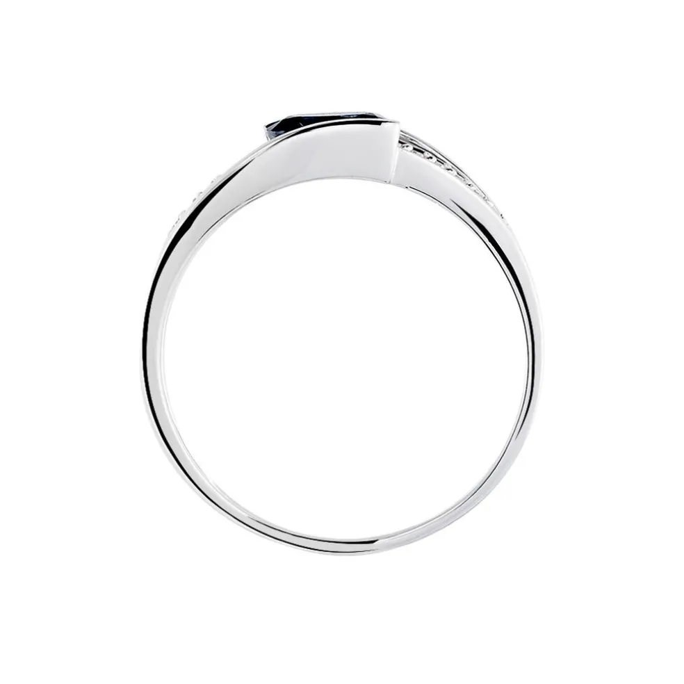 Bague Viyan Or Blanc Saphir Et Diamant