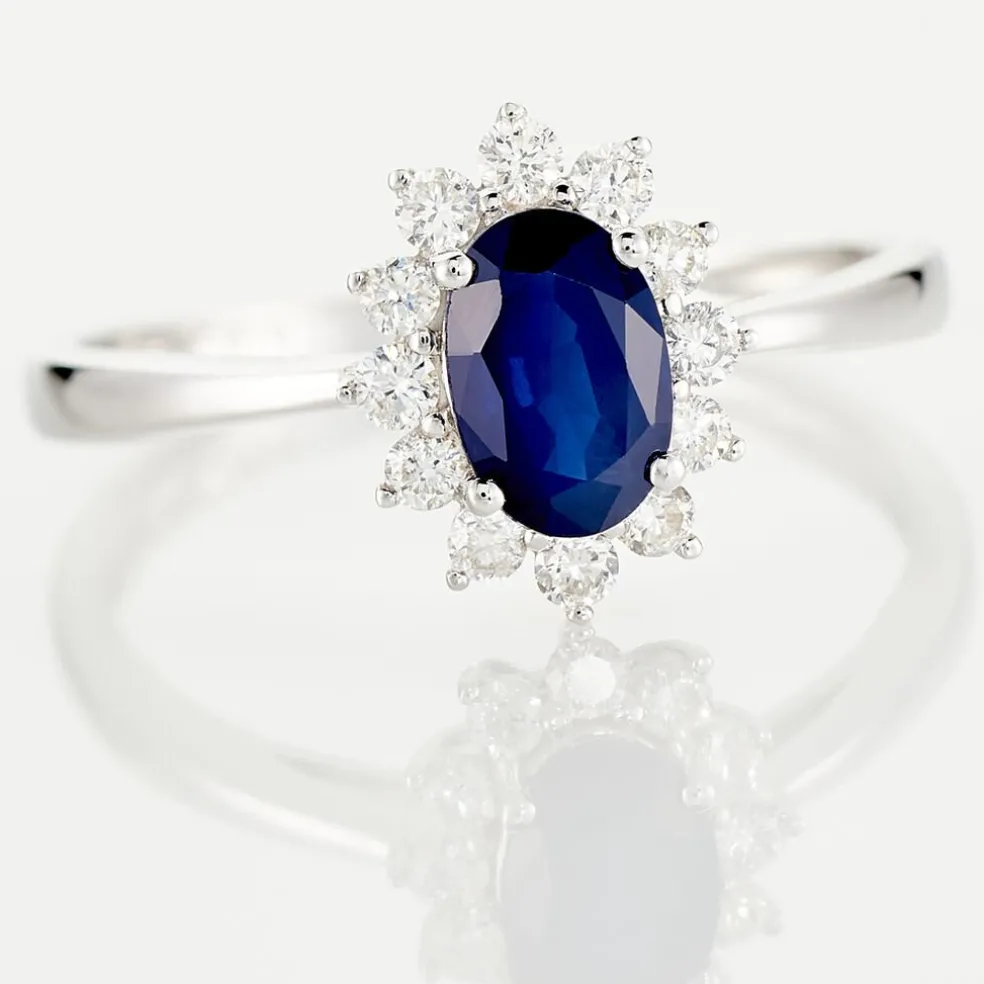 Bague Vladimir Or Blanc Saphir Diamants