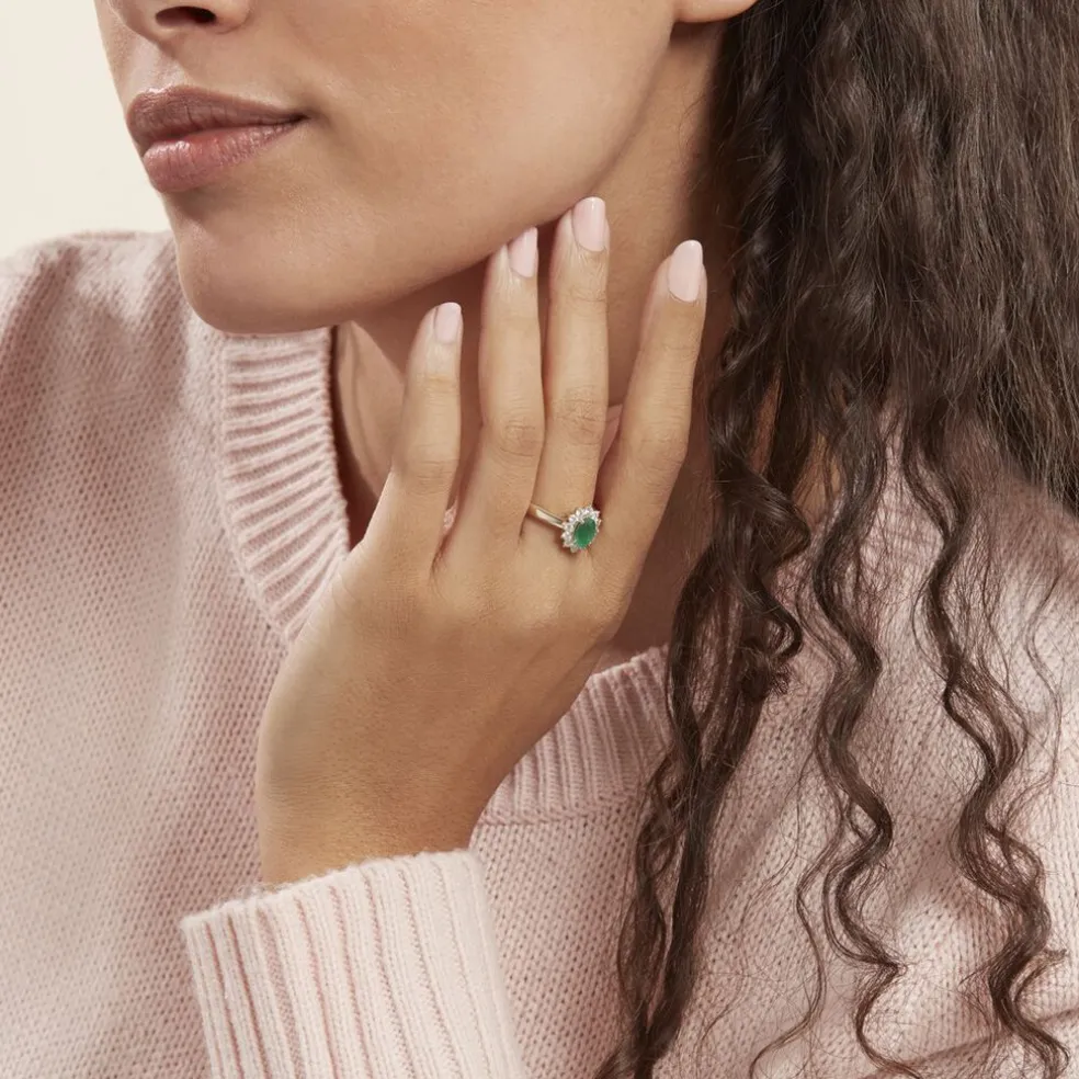 Bague Vladimir Or Jaune Emeraude Diamants