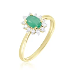 Bague Vladimir Or Jaune  Emeraude Diamants