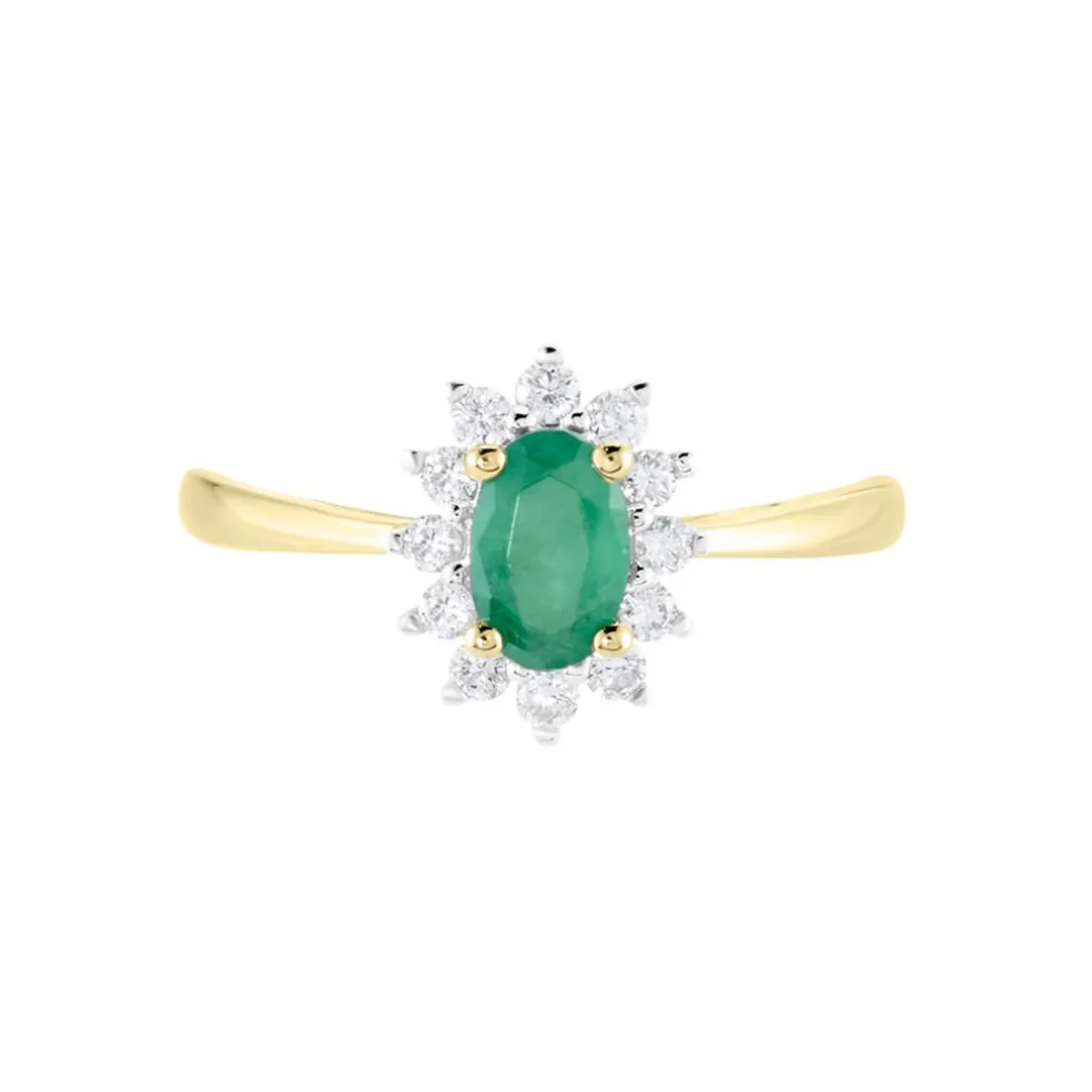 Bague Vladimir Or Jaune Emeraude Diamants