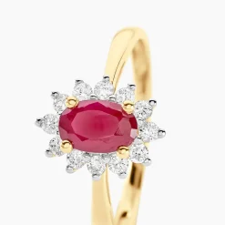 Bague Vladimir Or Jaune Rubis Diamants
