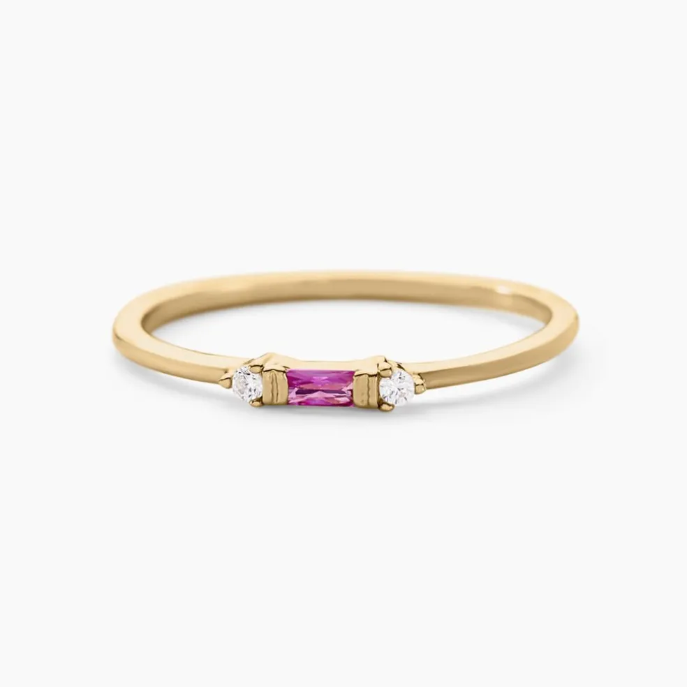 Bague Ylonna Plaque Or Jaune Pierre D'imitation Oxyde De Zirconium