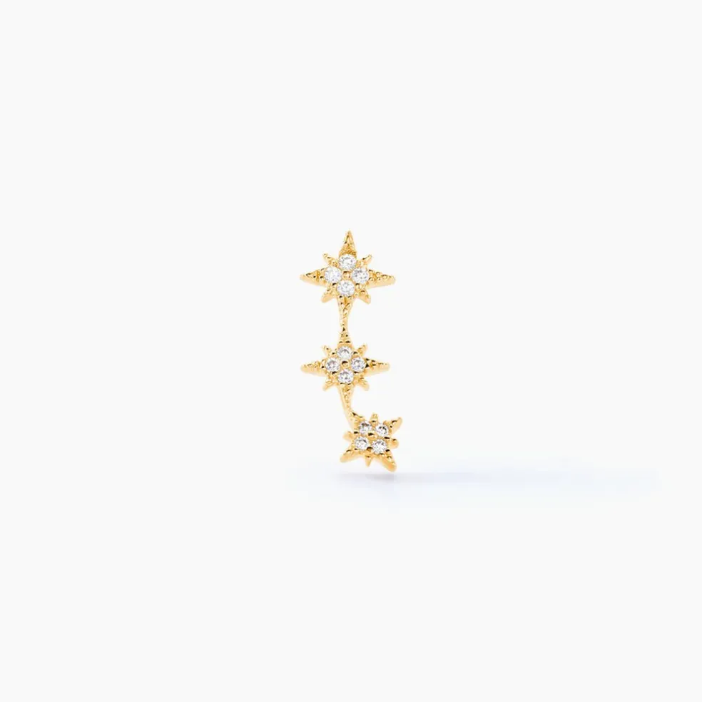 Bijou D'oreille Unitaire Arn Or Jaune Oxyde De Zirconium