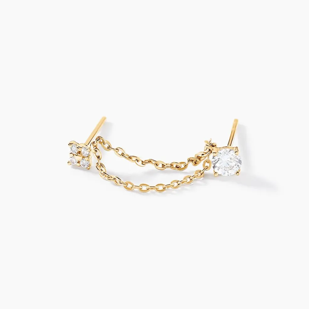 Bijou D'oreille Unitaire Aspen Or Jaune Oxyde De Zirconium