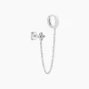 Bijou D'oreille Unitaire Argent Blanc Gosse Oxydes De Zirconium