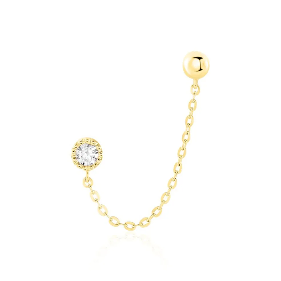 Bijou D'oreille Unitaire Camila Or Jaune Oxyde De Zirconium