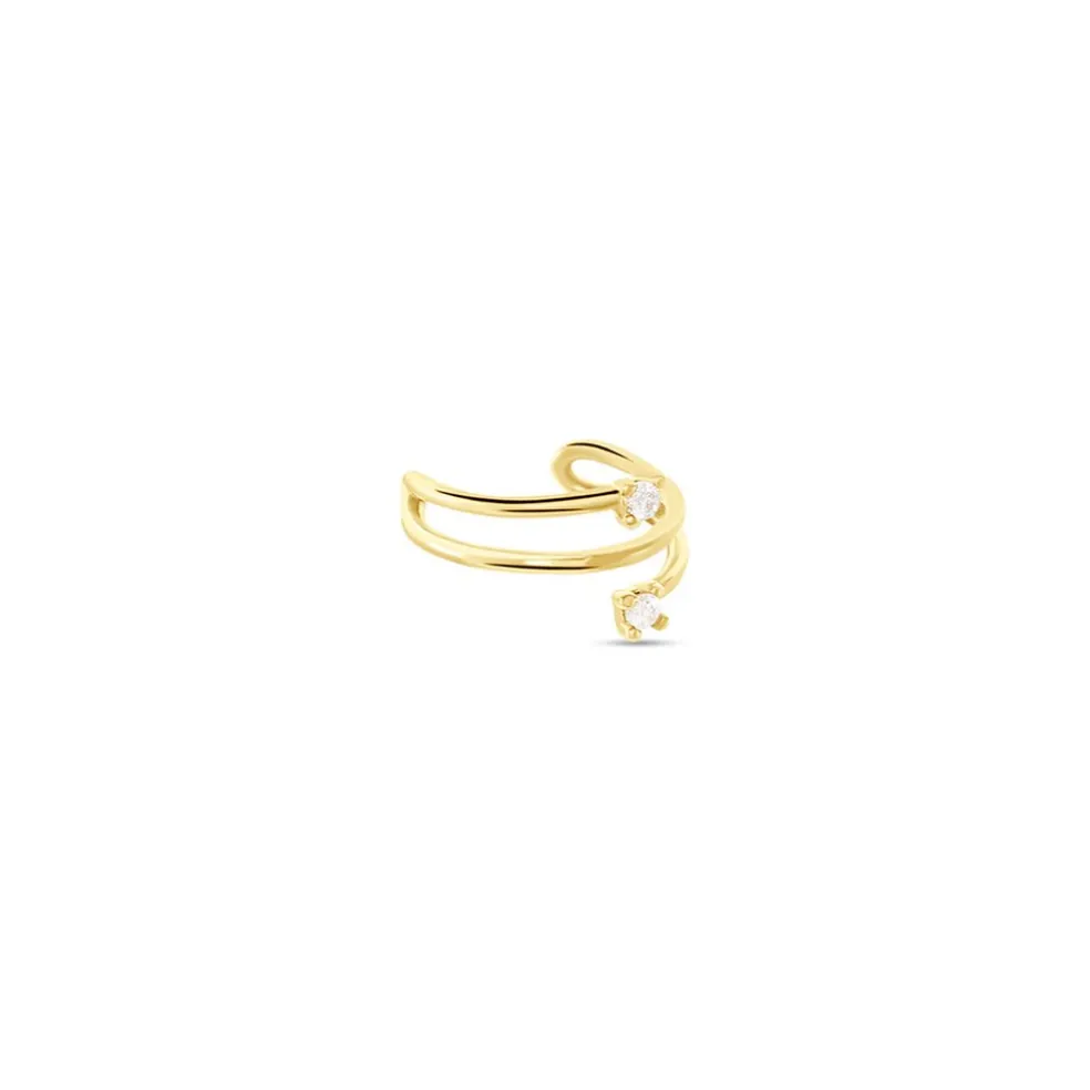 Bijou D'oreille Unitaire Eclat D'etoile Or Jaune Oxyde De Zirconium