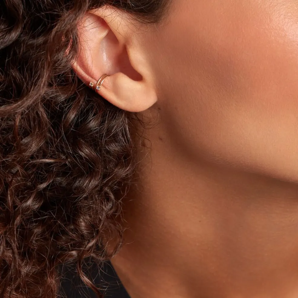 Bijou D'oreille Unitaire Eclat D'etoile Or Jaune Oxyde De Zirconium