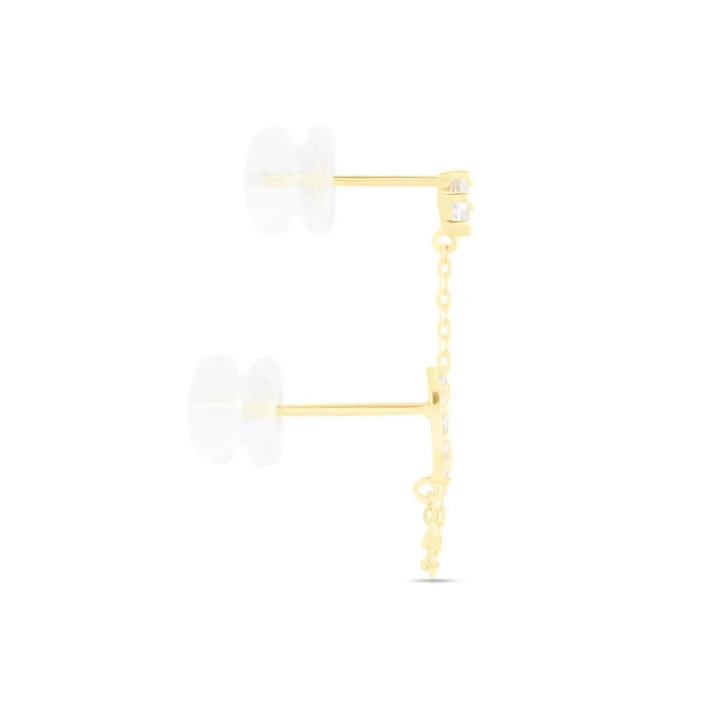 Bijou D'oreille Unitaire Ferdy Or Jaune Oxyde De Zirconium