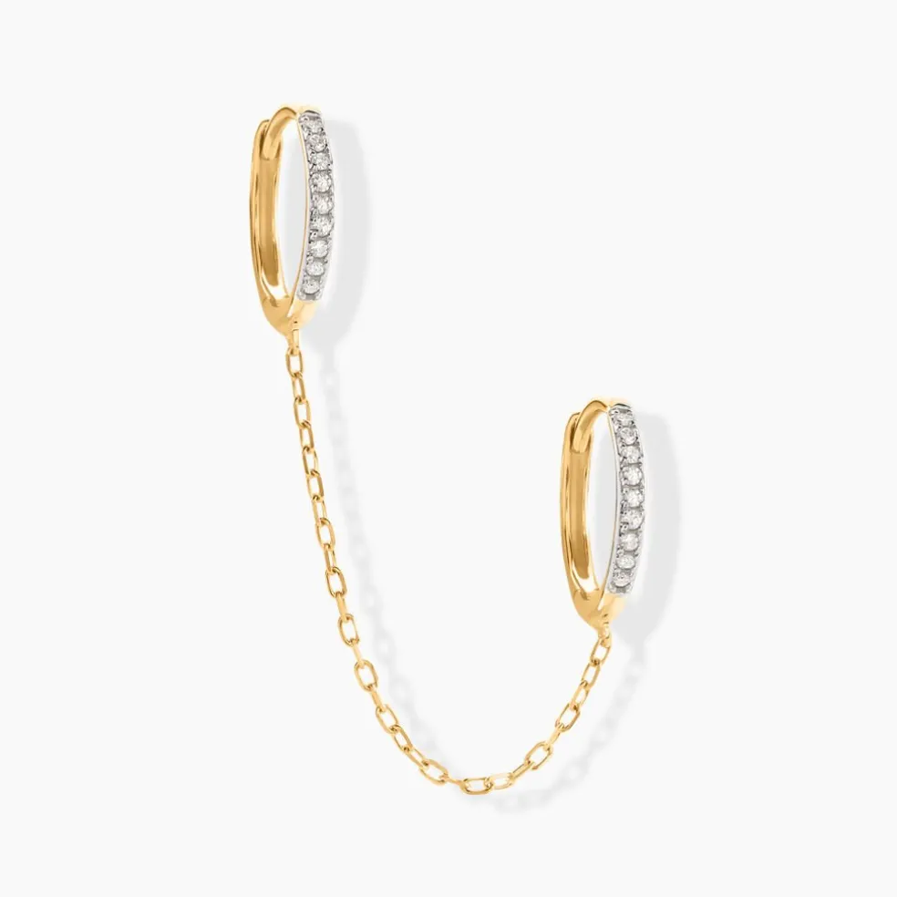 Bijou D'oreille Unitaire Feliciano Or Jaune Diamant