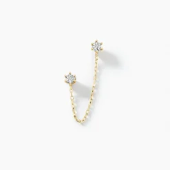 Bijou D'oreille Unitaire Godric Or Jaune Diamant