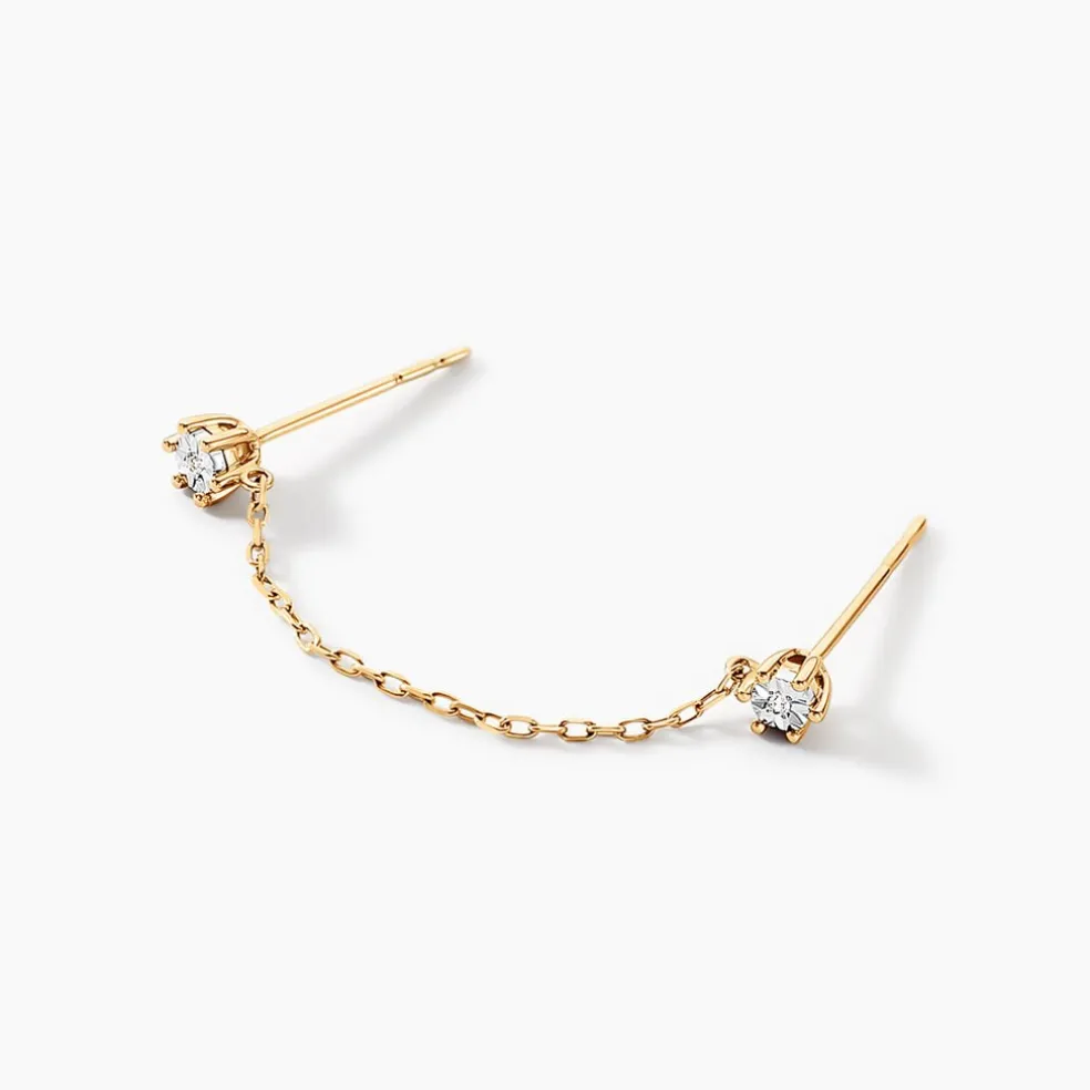Bijou D'oreille Unitaire Godric Or Jaune Diamant