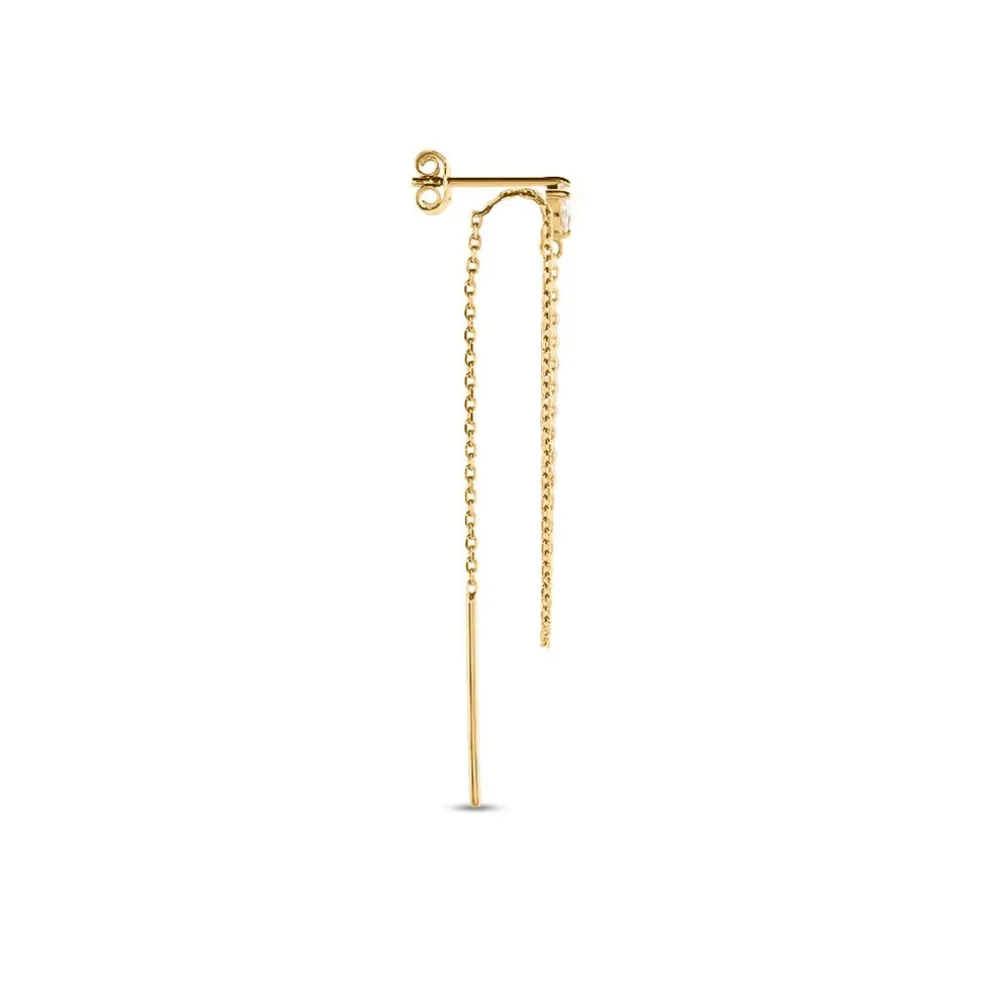 Bijou D'oreille Unitaire Jarvis Plaqué Or Jaune Oxyde De Zirconium