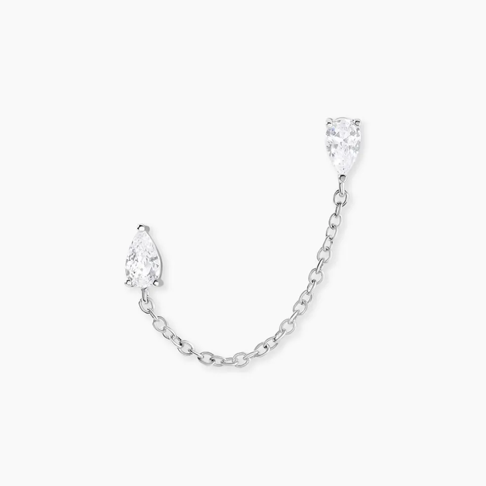 Bijou D'oreille Unitaire Kirstie Argent Blanc Oxyde De Zirconium