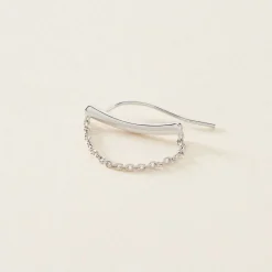 Bijou D'oreille Unitaire Parigi Argent Blanc