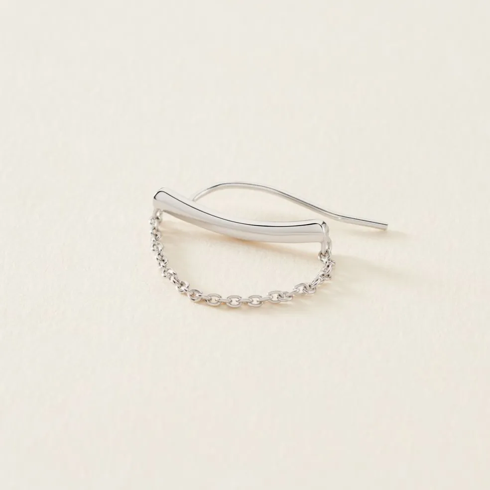 Bijou D'oreille Unitaire Parigi Argent Blanc