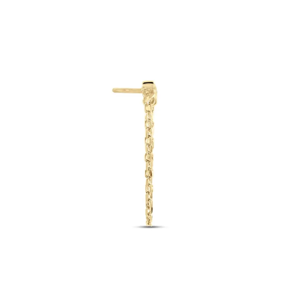 Bijou D'oreille Unitaire Plaqué Or Jaune Kazia Oxydes De Zirconium