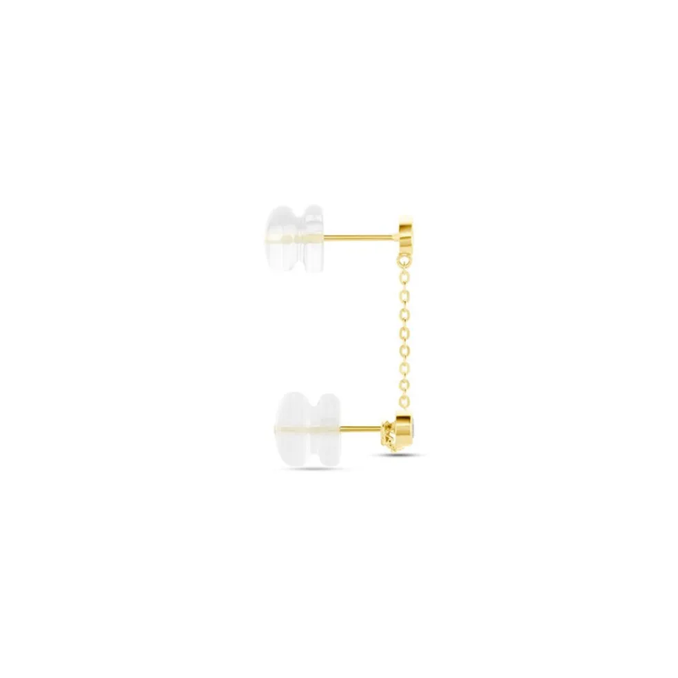 Bijou D'oreille Unitaire Pendante Larus Or Jaune Oxyde De Zirconium