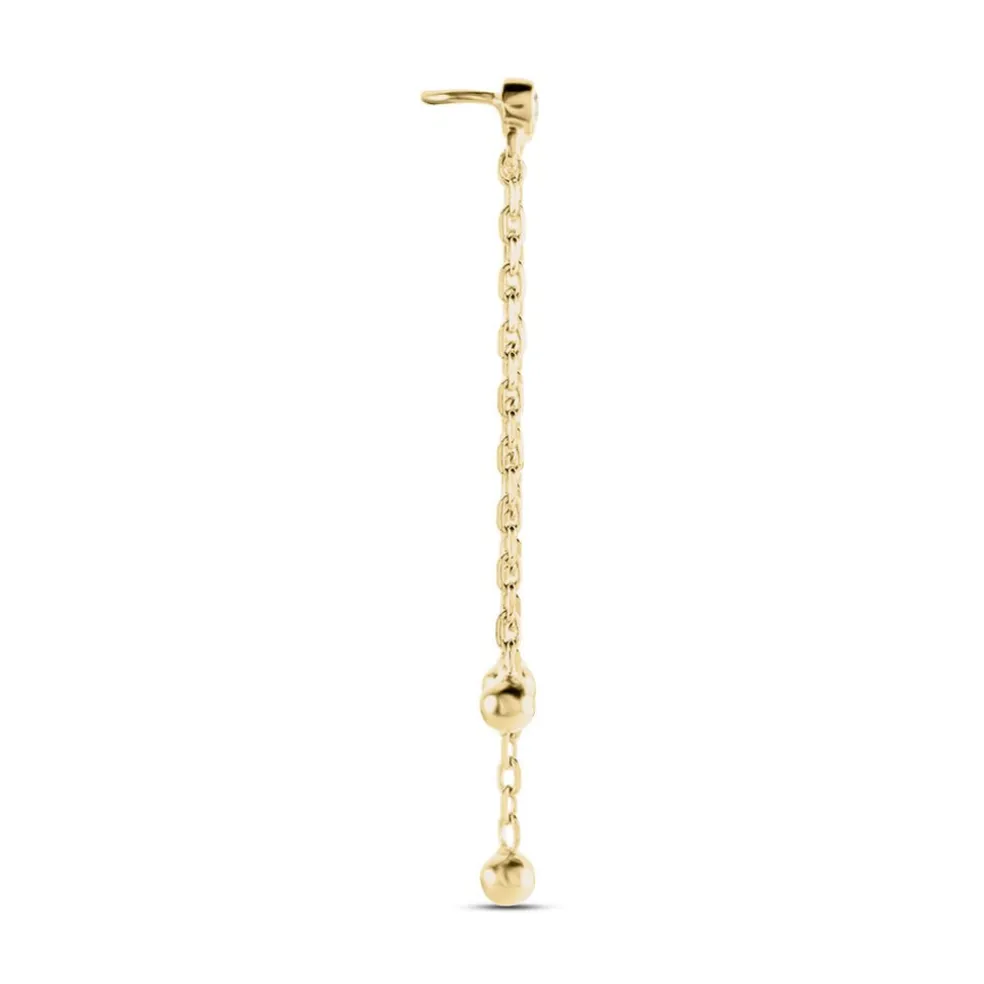 Bijou D'oreille Unitaire Plaqué Or Jaune Kolya Oxydes De Zirconium