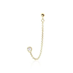Bijoux D'oreille Unitaire Pendante Plaqué Or Jaune Dofi Oxyde