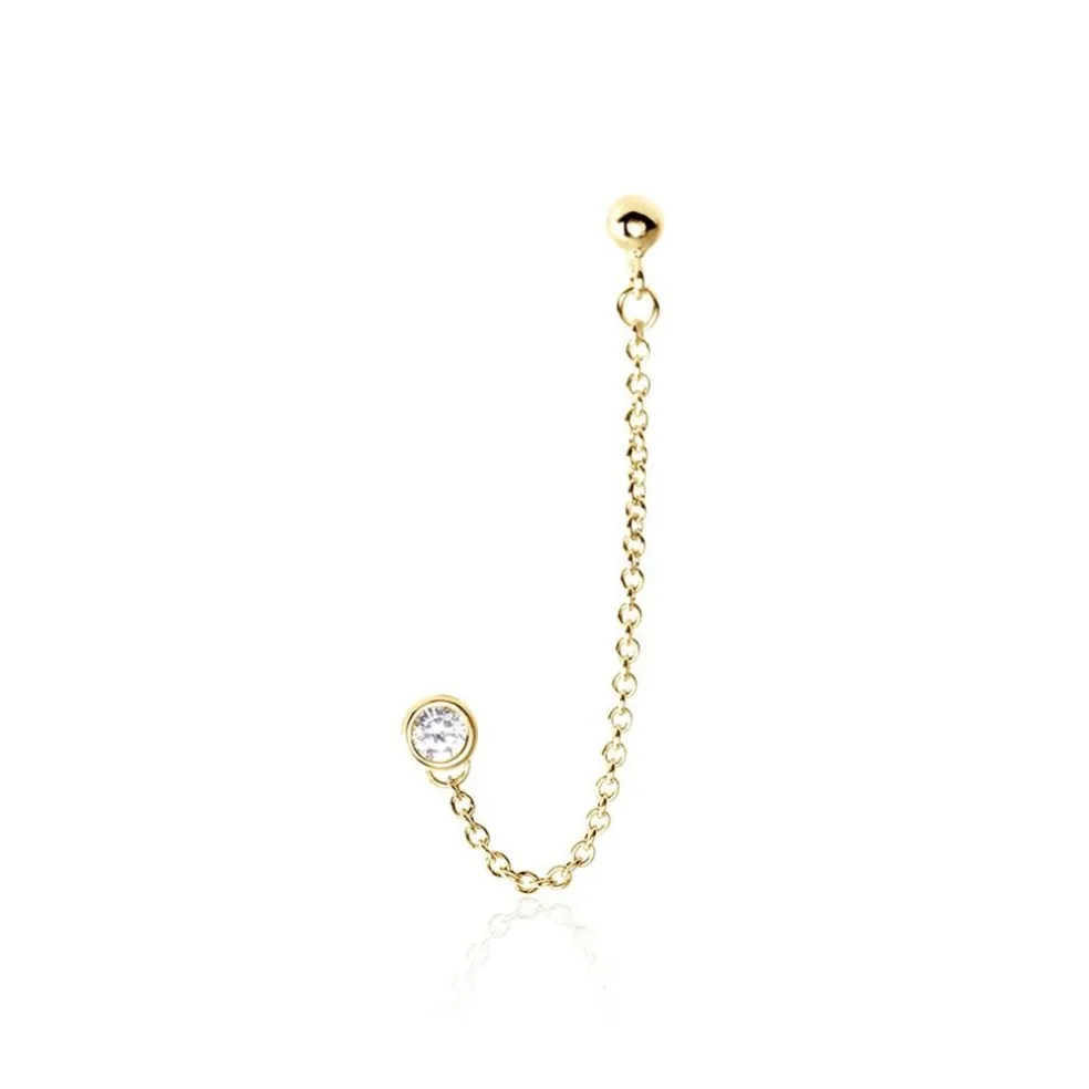 Bijoux D'oreille Unitaire Pendante Plaqué Or Jaune Dofi Oxyde