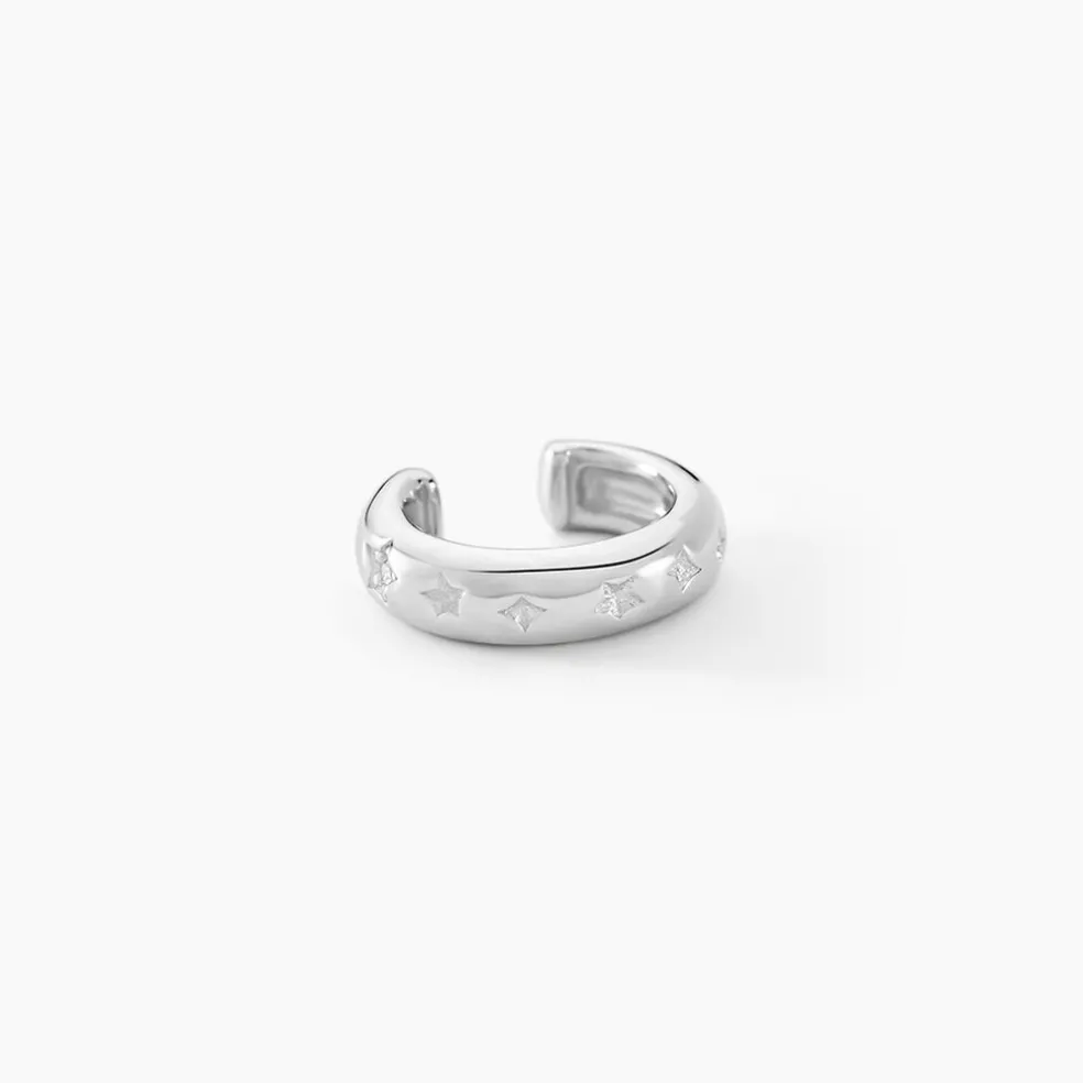 Bijoux D'oreilles Astre Precieux Argent Blanc Oxyde De Zirconium