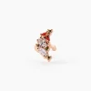 Bijoux D'oreilles Camelia Argent Rose Oxyde De Zirconium