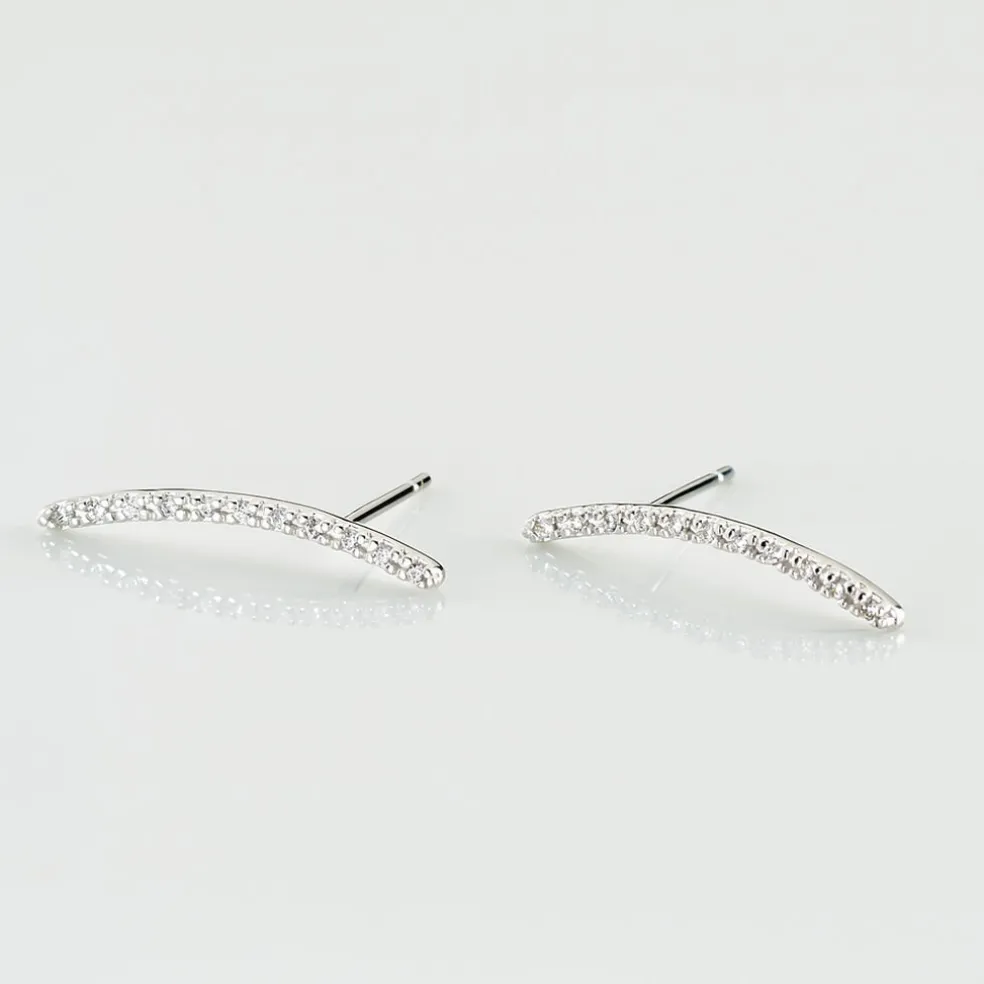 Bijoux D'oreilles Eleana Or Blanc Oxyde De Zirconium