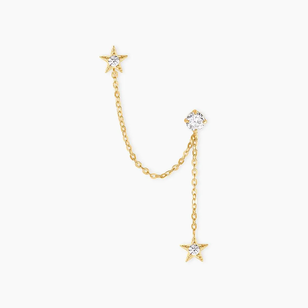 Bijoux D'Oreilles Filander Or Jaune Oxyde De Zirconium