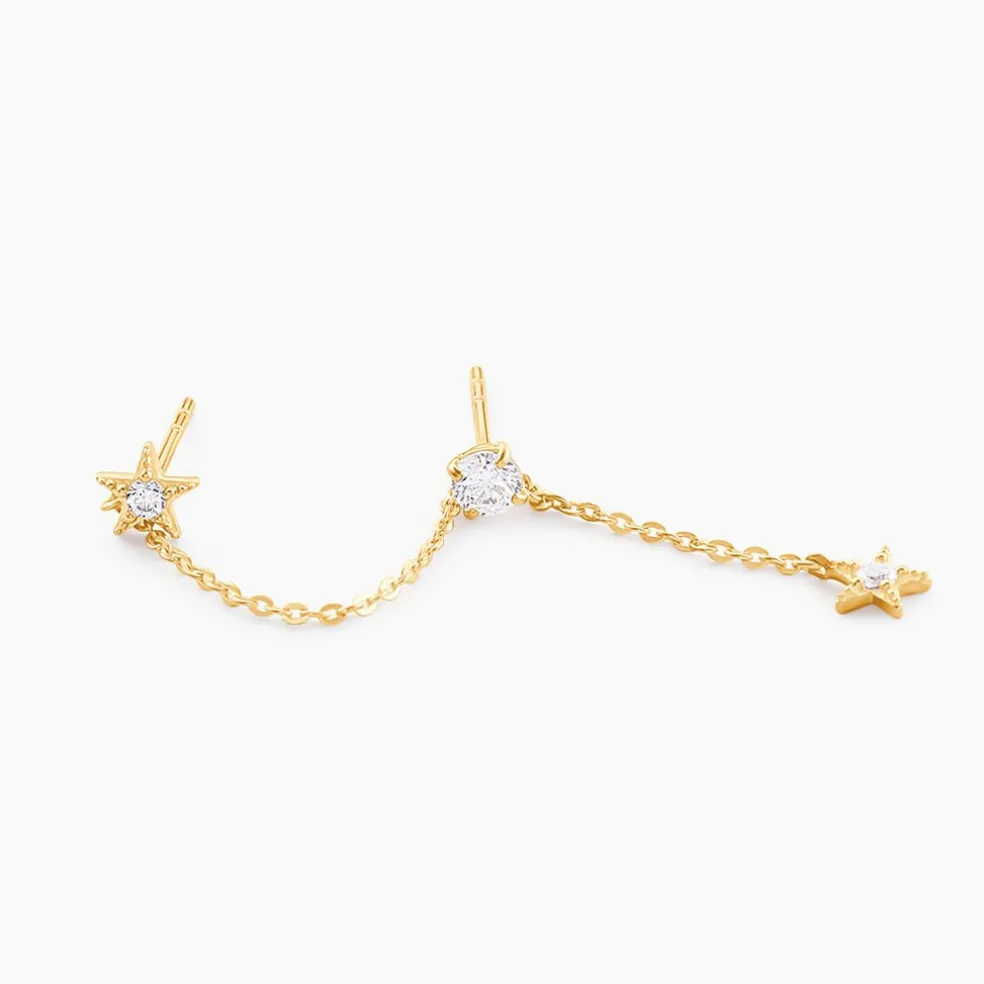 Bijoux D'Oreilles Filander Or Jaune Oxyde De Zirconium