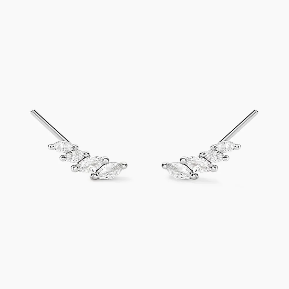 Bijoux D'oreilles Juanie Argent Blanc Oxyde De Zirconium