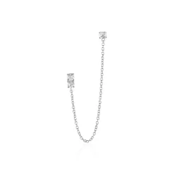 Bijoux D'oreilles Kirill Argent Blanc Oxyde De Zirconium