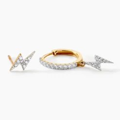 Bijoux D'oreilles Kirsteen Or Jaune Oxyde De Zirconium