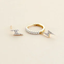 Bijoux D'oreilles Kirsteen Or Jaune Oxyde De Zirconium