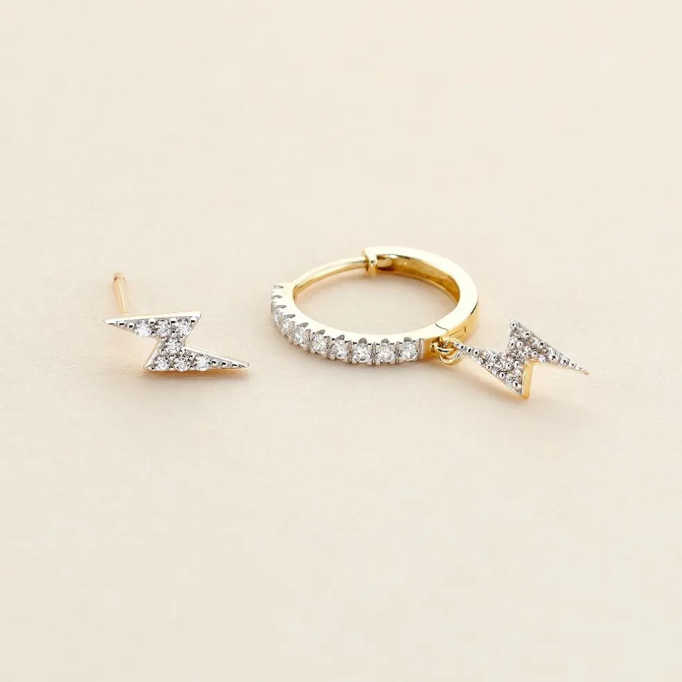 Bijoux D'oreilles Kirsteen Or Jaune Oxyde De Zirconium