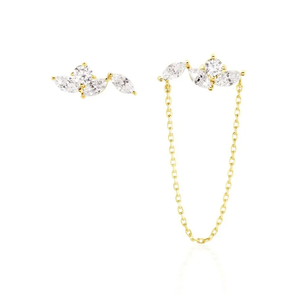 Bijoux D'oreilles Krystine Or Jaune Oxyde De Zirconium