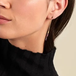 Bijoux D'oreilles Lavender Or Jaune Améthyste