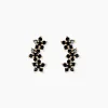Bijoux D'oreilles Midnight Royalty Plaqué Or Jaune Oxyde De Zirconium